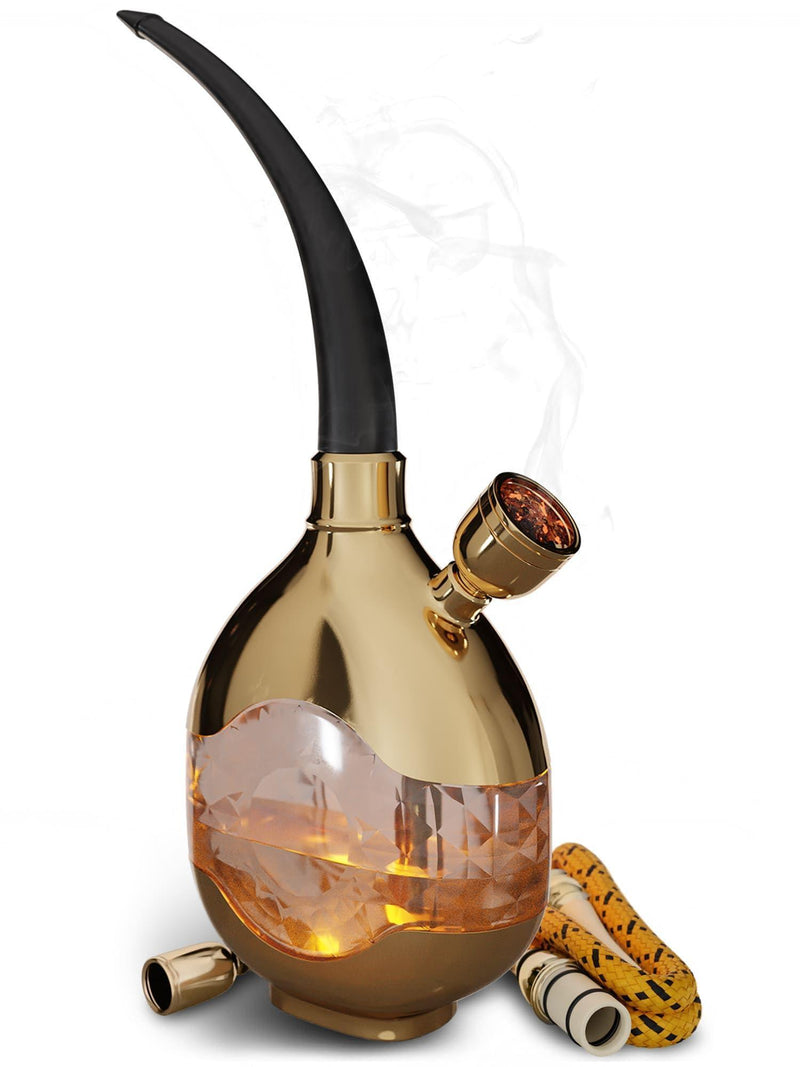 Golden Portable Hookah Set With Everything   Mini Hookah   Small Hookah Set For Travel (Gold) by M. ROSENFELD