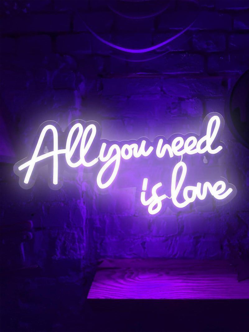 All You Need Is Love Neon Sign   Neon Lights 15.7 x 7.9 in Led Neon Signs For Wall Decor   USB Powered Led Signs For Bedroom Wall   Neon Signs All You Need Is Love for Bedroom Casino Hotel Play Room
