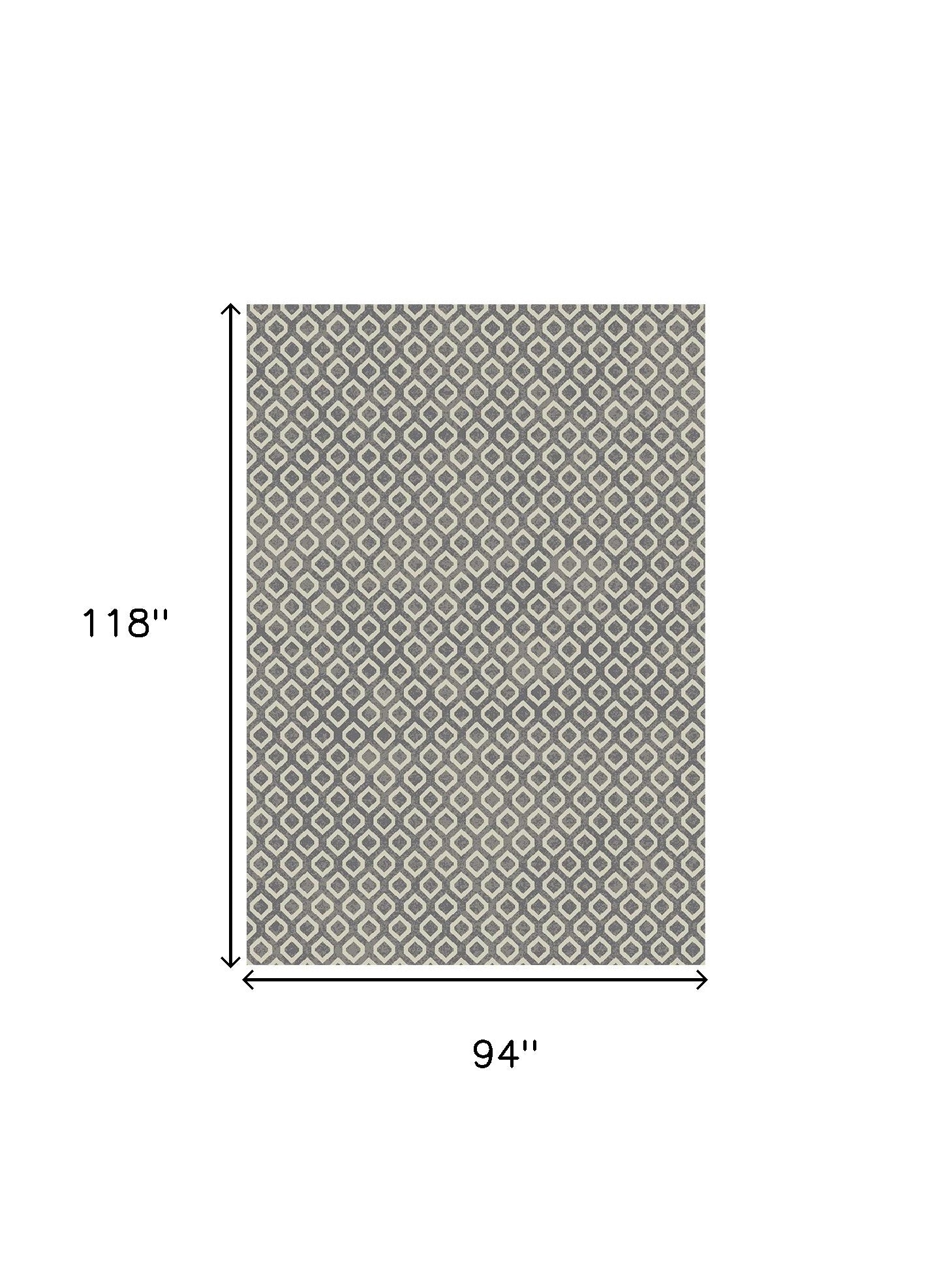 8' X 10' Beige and Gray Geometric Area Rug - Home & Garden