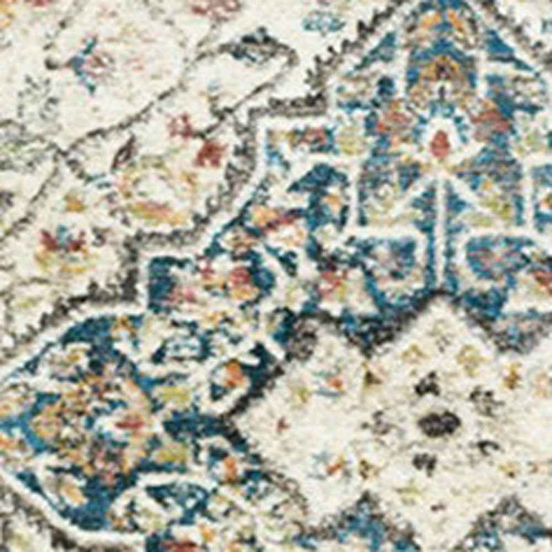 2' x 3' Beige Oriental Distressed Area Rug With Fringe