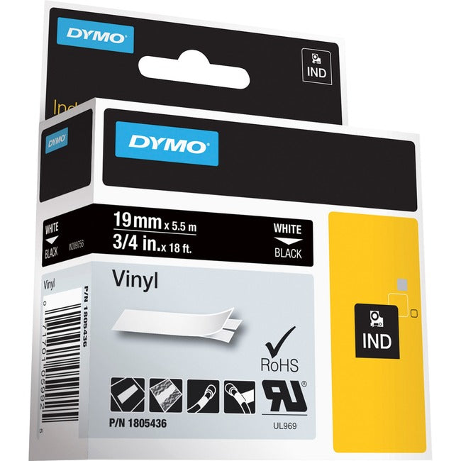 Dymo Colored 3/4" Vinyl Label Tape - GreatEagleInc