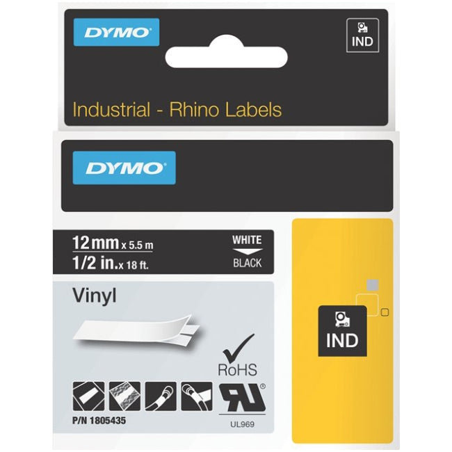 Dymo Black on White ID Label - GreatEagleInc