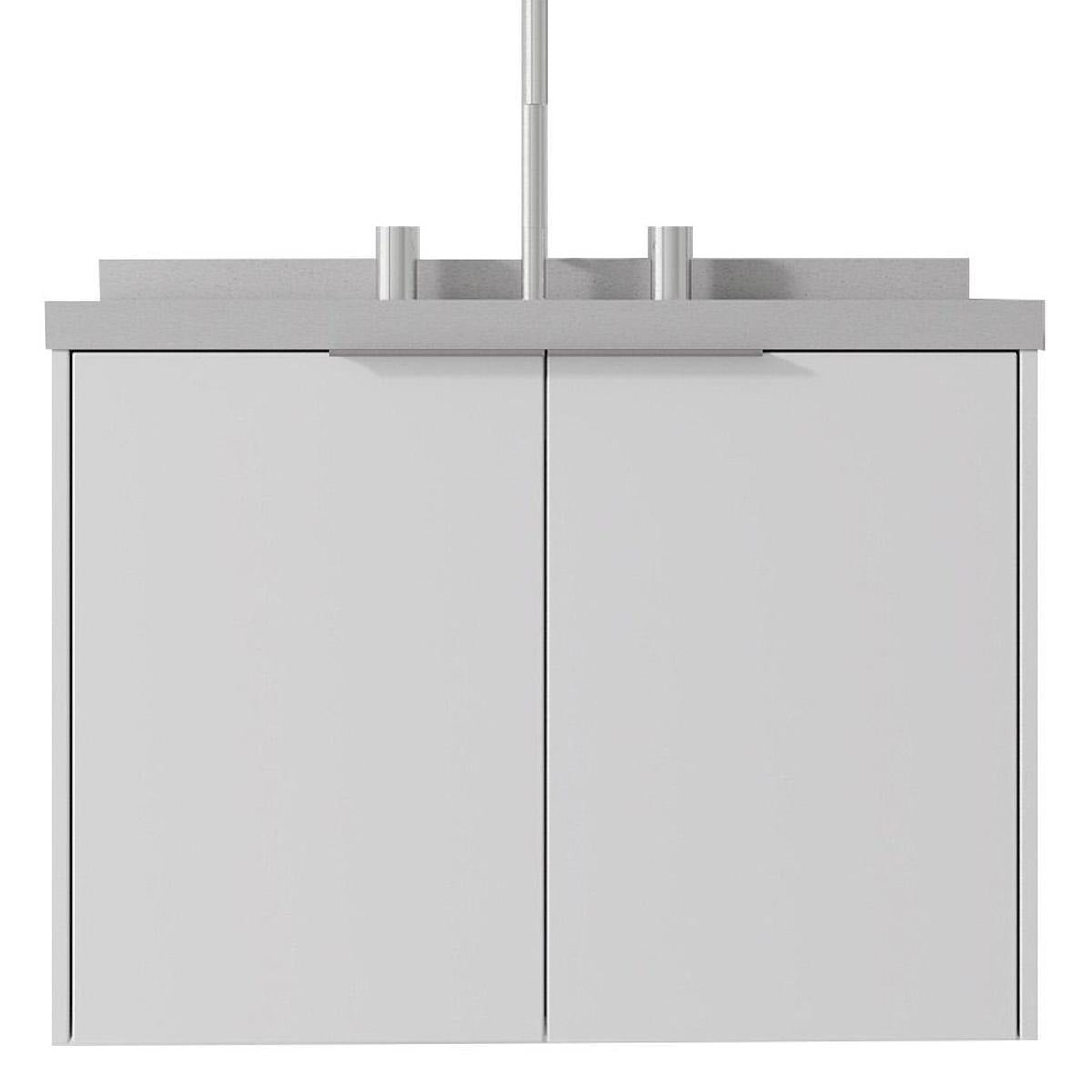 24" White Wood Floating Double Door Bathroom Vanity With Sink - Bed & Bath