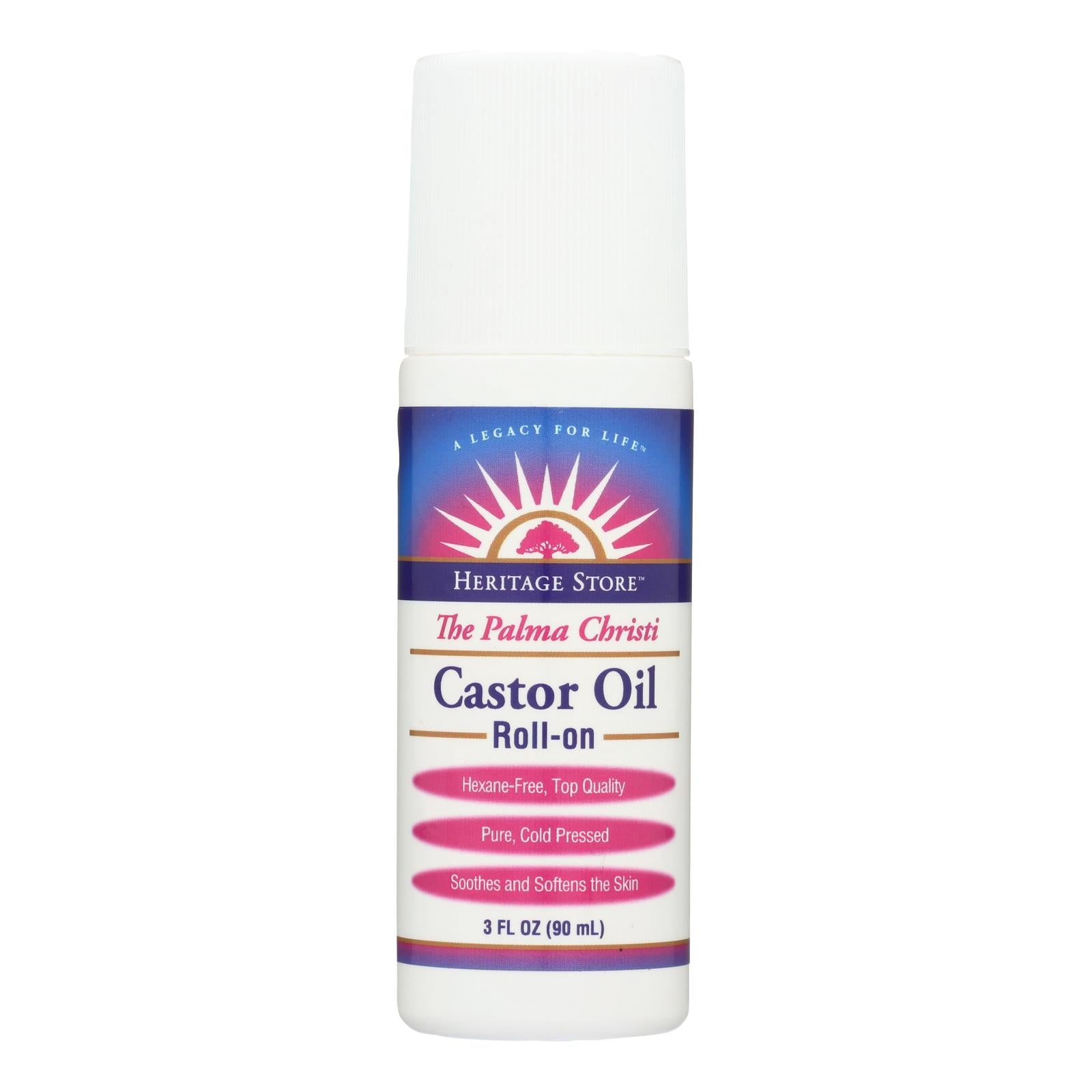 Heritage Products The Palma Christi Castor Oil Roll-on - 3 Fl Oz - GreatEagleInc