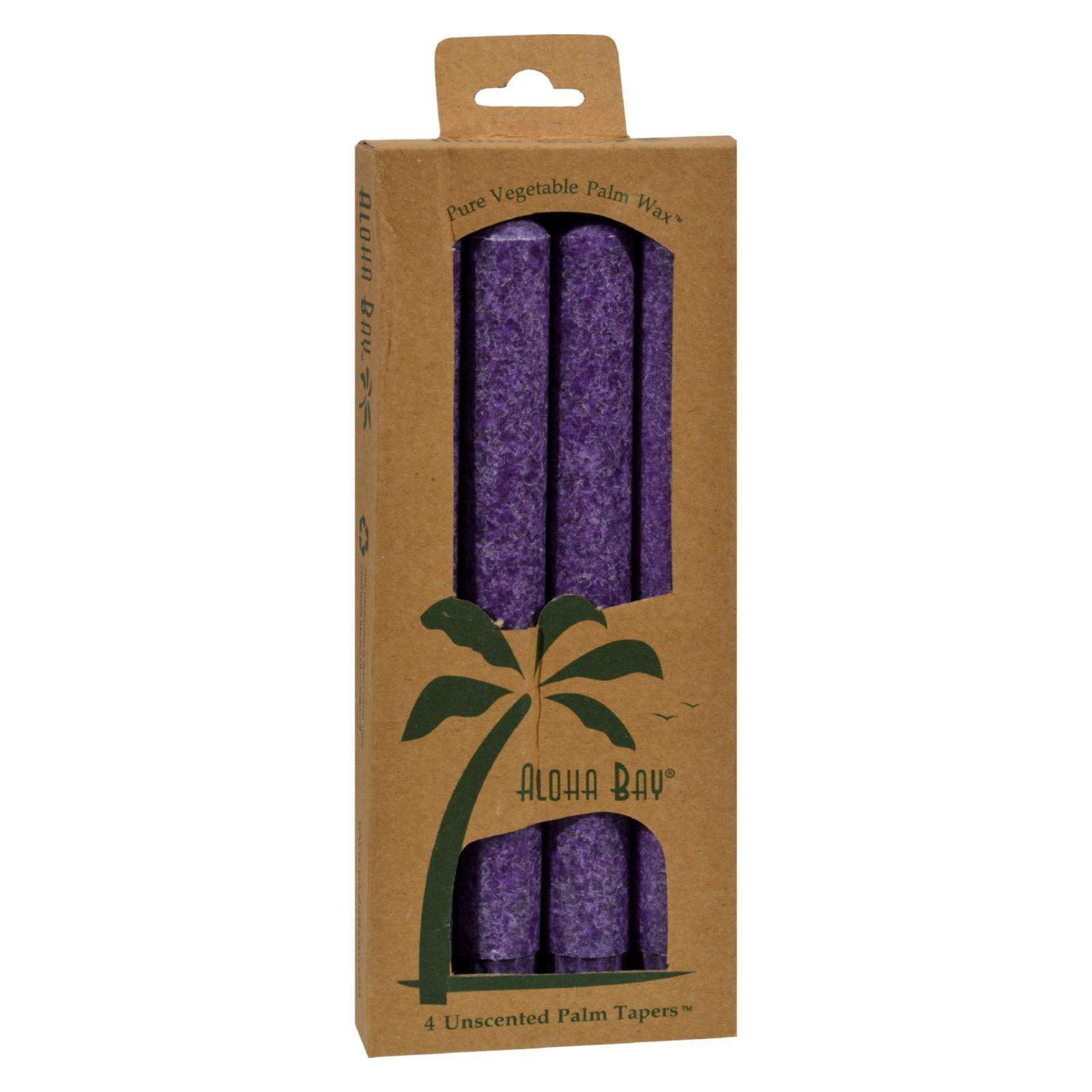 Aloha Bay - Palm Tapers - Violet - 4 Candles - Eco-Friendly Home & Grocery