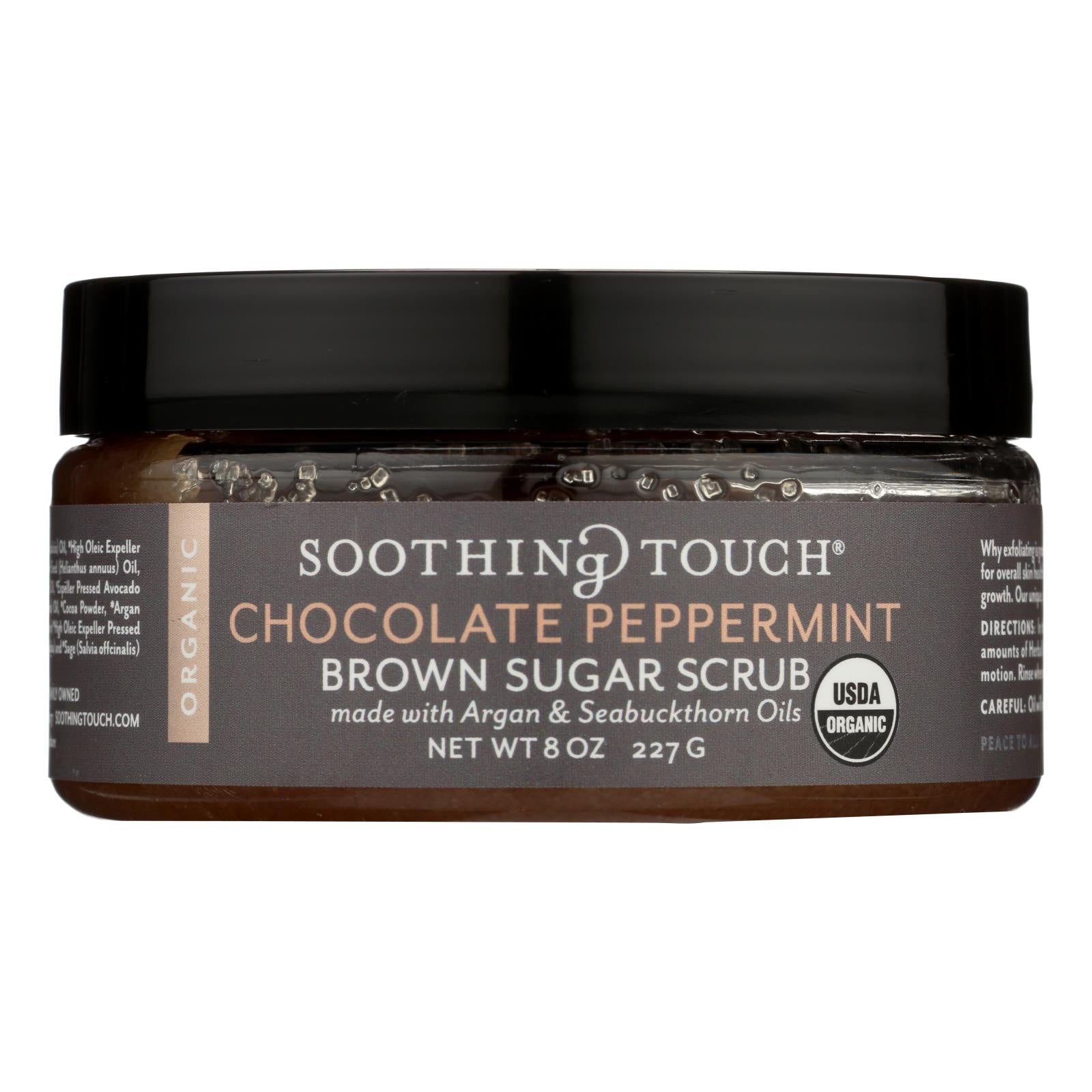 Soothing Touch Scrub - Organic - Sugar - Chocolate Peppermint Brown Sugar - 8 Oz - GreatEagleInc