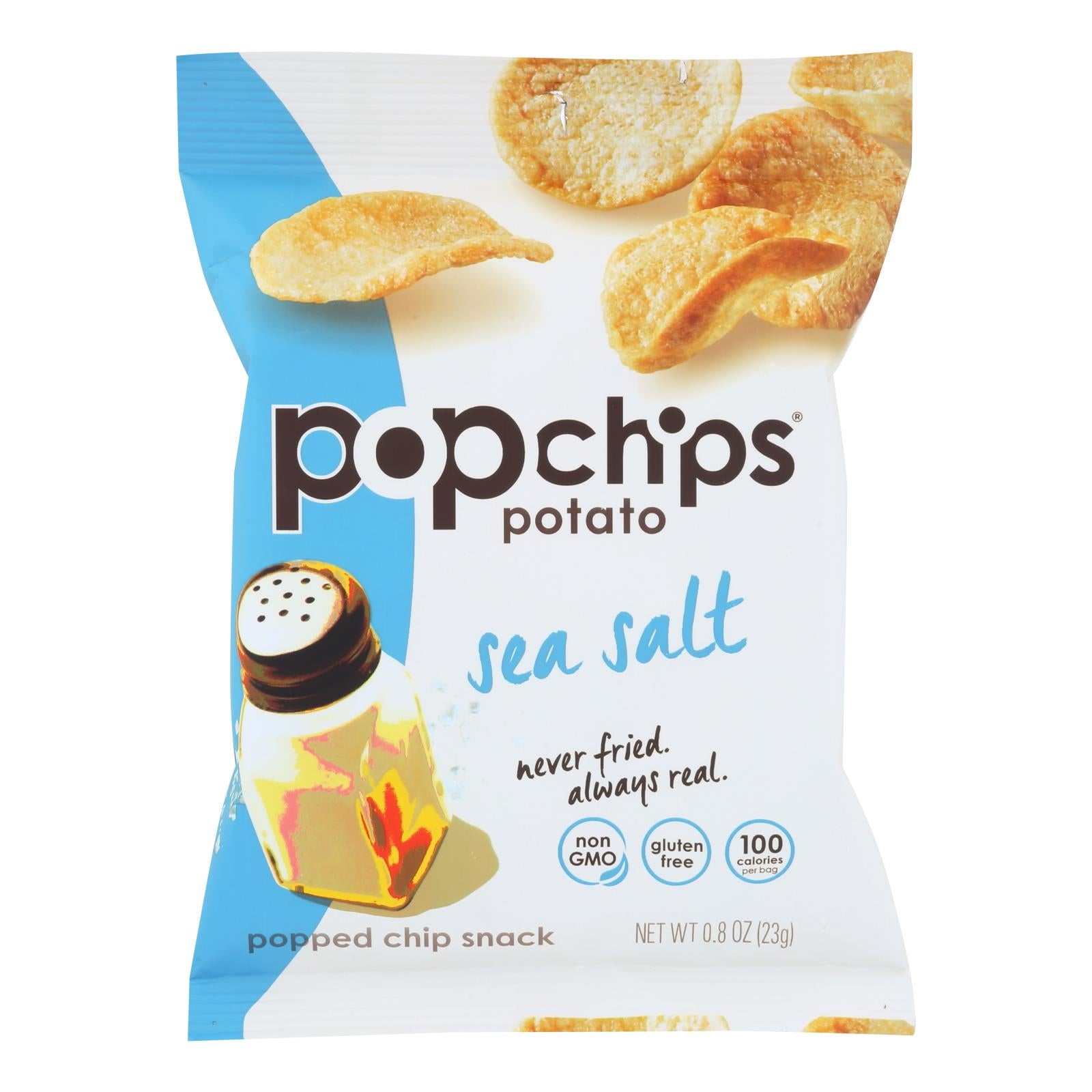Popchips Potato Chip - Sea Salt - Case Of 24 - 0.8 Oz. - Eco-Friendly Home & Grocery