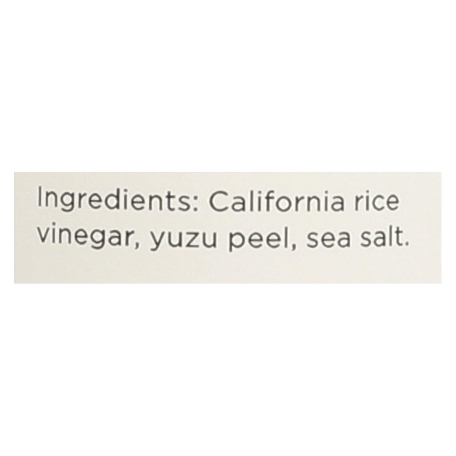 O® California Yuzu Rice Vinegar - Case Of 6 - 10.1 Fz - GreatEagleInc