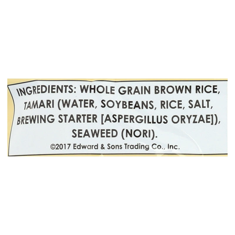 Edward And Sons Brown Rice Snaps - Tamari Seaweed - Case Of 12 - 3.5 Oz. - GreatEagleInc