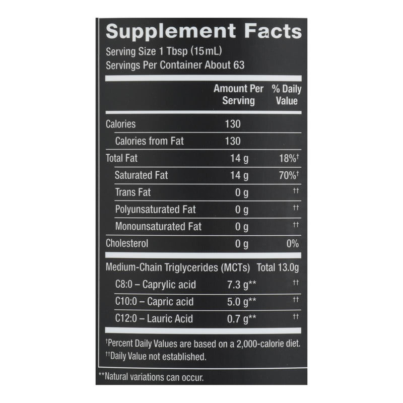 Nutiva 100% Organic Mct Oil - 32 Fl Oz - Eco-Friendly Home & Grocery