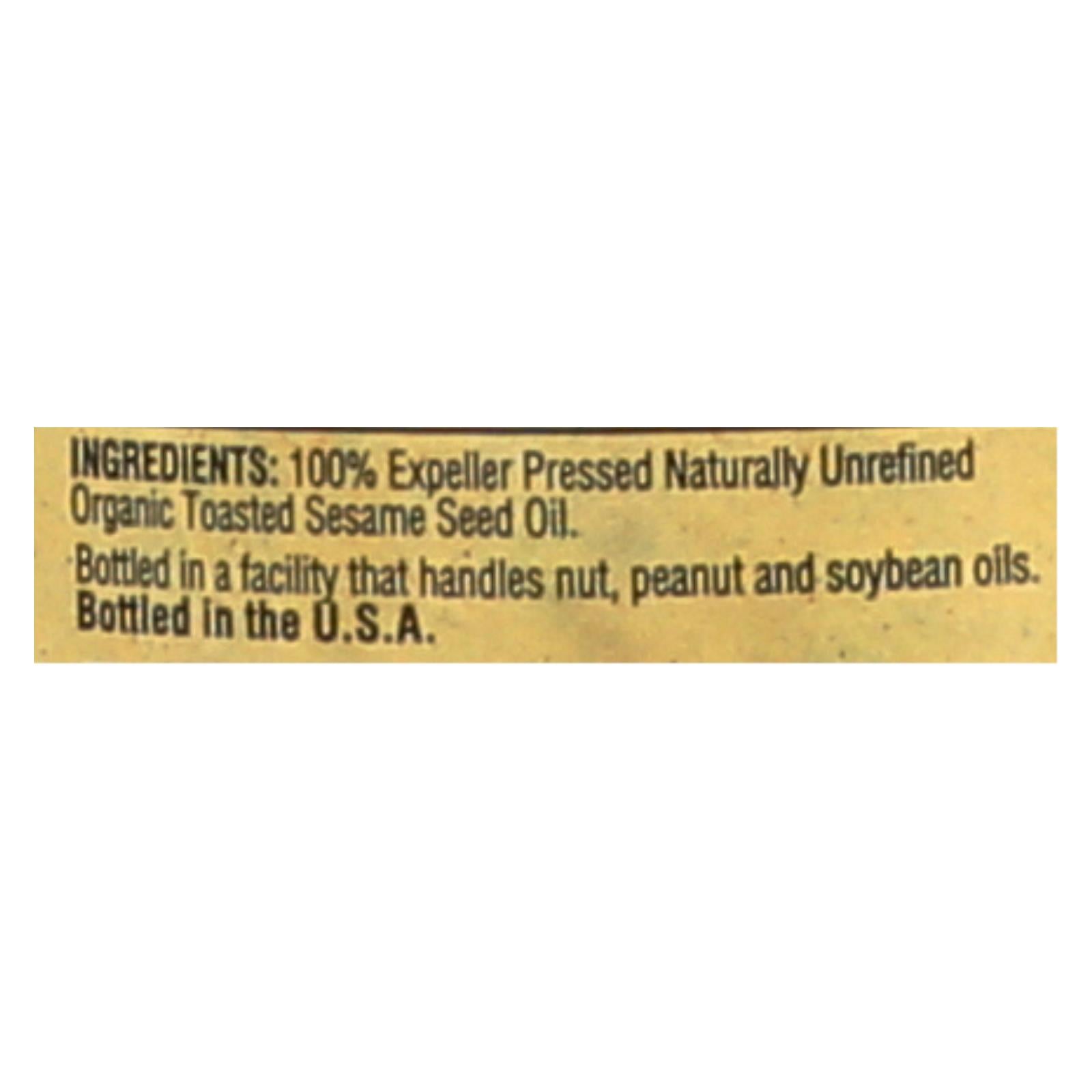 Napa Valley Naturals Organic Toasted Sesame Oil - Case Of 12 - 12.7 Fl Oz. - GreatEagleInc