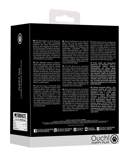 Shots Ouch Puppy Play Tail Butt Plug - Black - GreatEagleInc