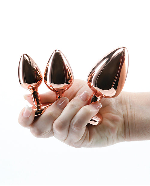 Rear Assets Pink Gem Anal Trainer Kit - Rose Gold - GreatEagleInc