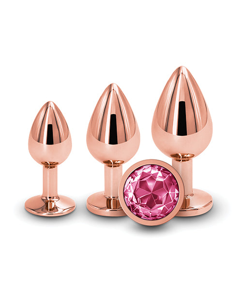 Rear Assets Pink Gem Anal Trainer Kit - Rose Gold - GreatEagleInc