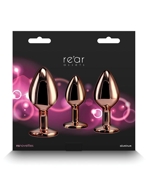 Rear Assets Pink Gem Anal Trainer Kit - Rose Gold - GreatEagleInc