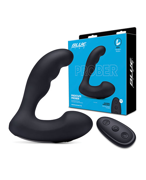 Blue Line Vibrating Prostate Prober W/remote - Black - GreatEagleInc