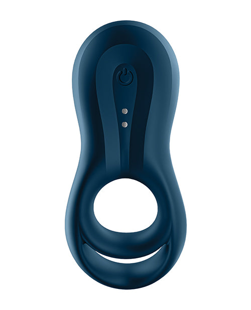 Satisfyer Epic Duo Ring Vibrator - Dark Blue - GreatEagleInc
