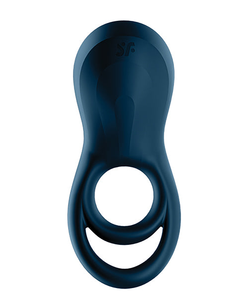 Satisfyer Epic Duo Ring Vibrator - Dark Blue - GreatEagleInc