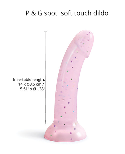 Love To Love Curved Suction Cup Dildolls Starlight - Pink - GreatEagleInc