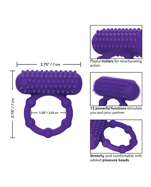 Silicone Rechargeable 5 Bead Maximus Ring - Purple - GreatEagleInc