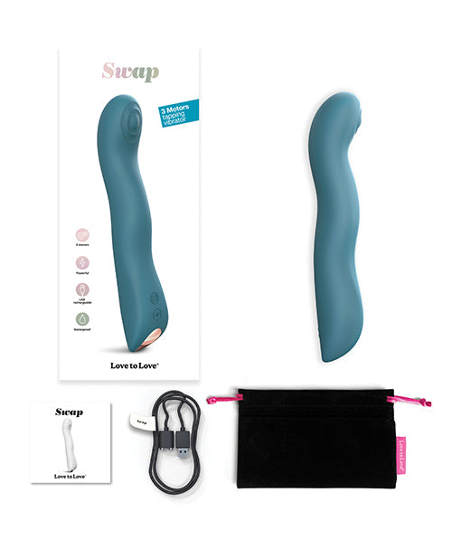 Love To Love Swap Tapping Vibrator - Teal Me - GreatEagleInc