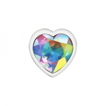 Cheeky Charms Heart Clear Iridescent Silver Plug - GreatEagleInc