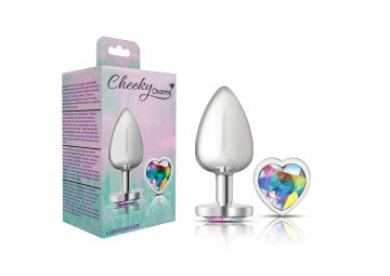 Cheeky Charms Heart Clear Iridescent Silver Plug - GreatEagleInc