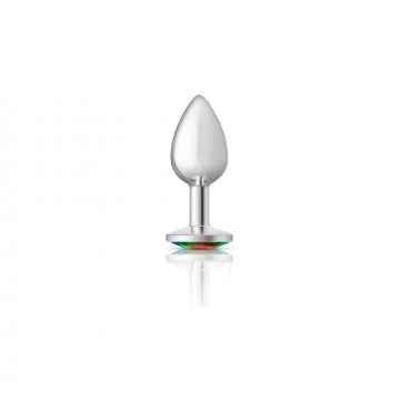Cheeky Charms Round Rainbow Silver Plug