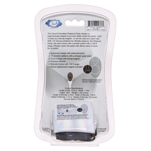 Cloud 9 Panty Pleasures Magnetic Panty Vibe Plum - GreatEagleInc