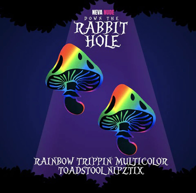 Rainbow Trippin' Psychedelic Toadstool Nipple Cover Pasties - GreatEagleInc