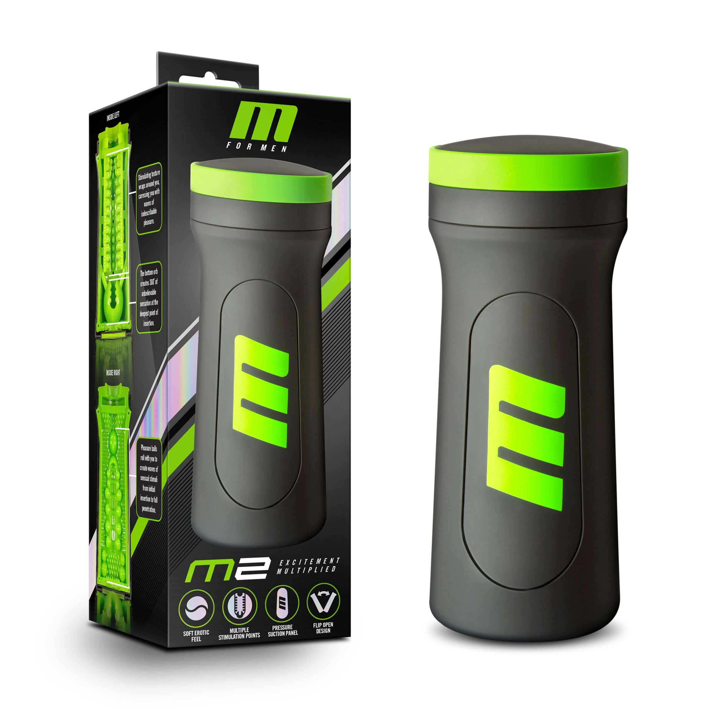 M for Men - M2 - Male Masturbator Cup - Black - GreatEagleInc