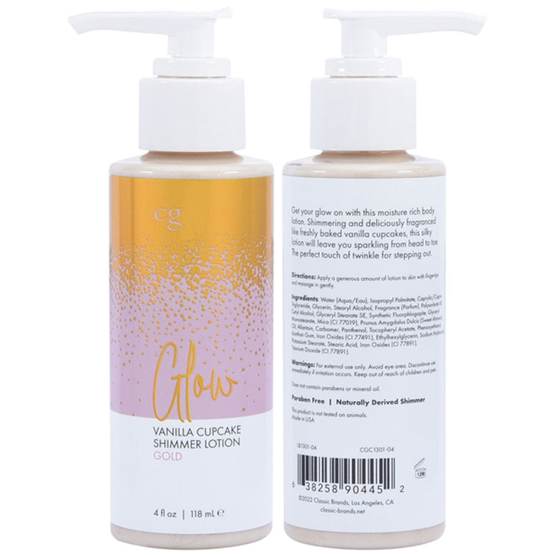 Glow Vanilla Cupcake Shimmer Lotion Gold 4 Oz - GreatEagleInc