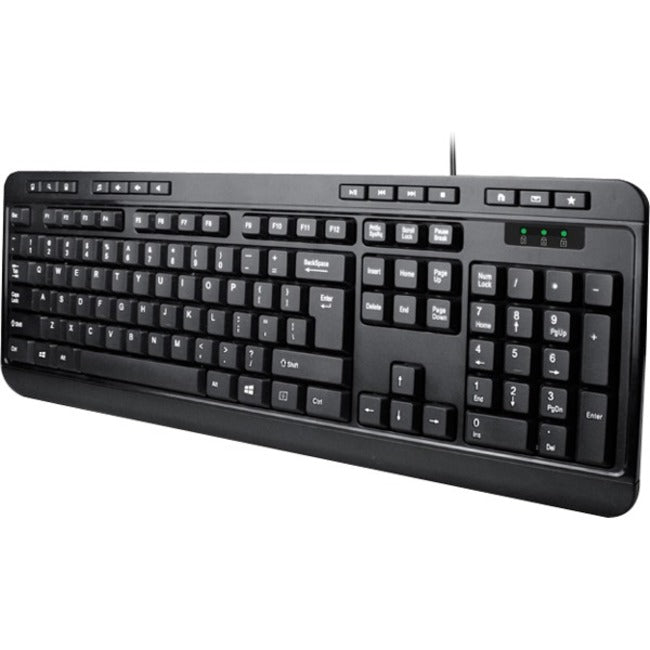 Adesso AKB-132 - Spill-Resistant Multimedia Desktop Keyboard (USB) - GreatEagleInc