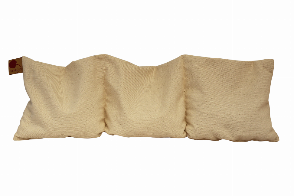 Natural denim triple-square throw pillow with three padded sections