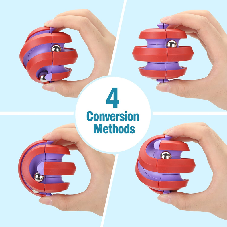 Fidget Ball Rotating Orbit Marble Toy, Four Colors Available - 1 / Pink/Teal - Toys
