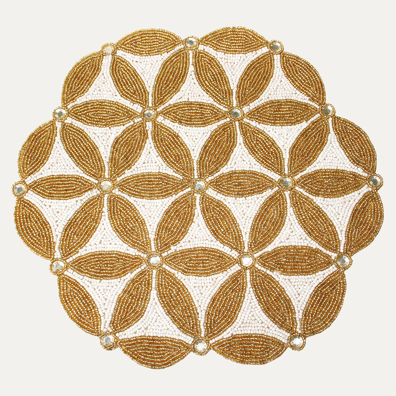 Elegant Beaded Placemats - Set of 2 / Cloyd - Home Decor