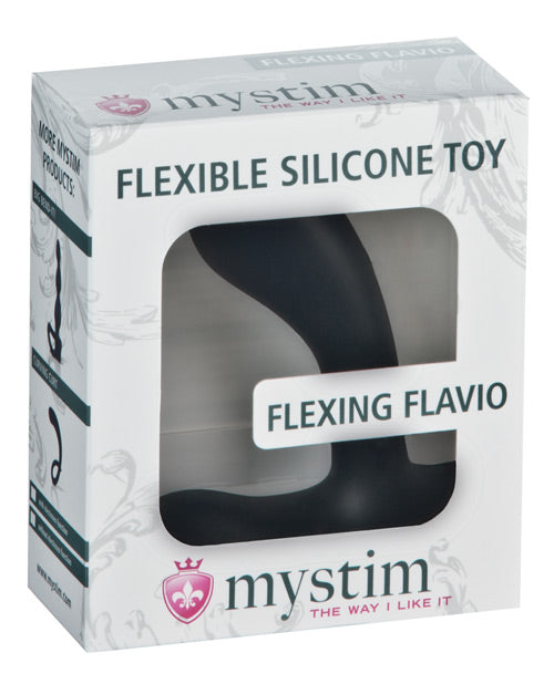 Mystim Flexing Flavio eStim Silicone Prostate Stimulator - Black - GreatEagleInc