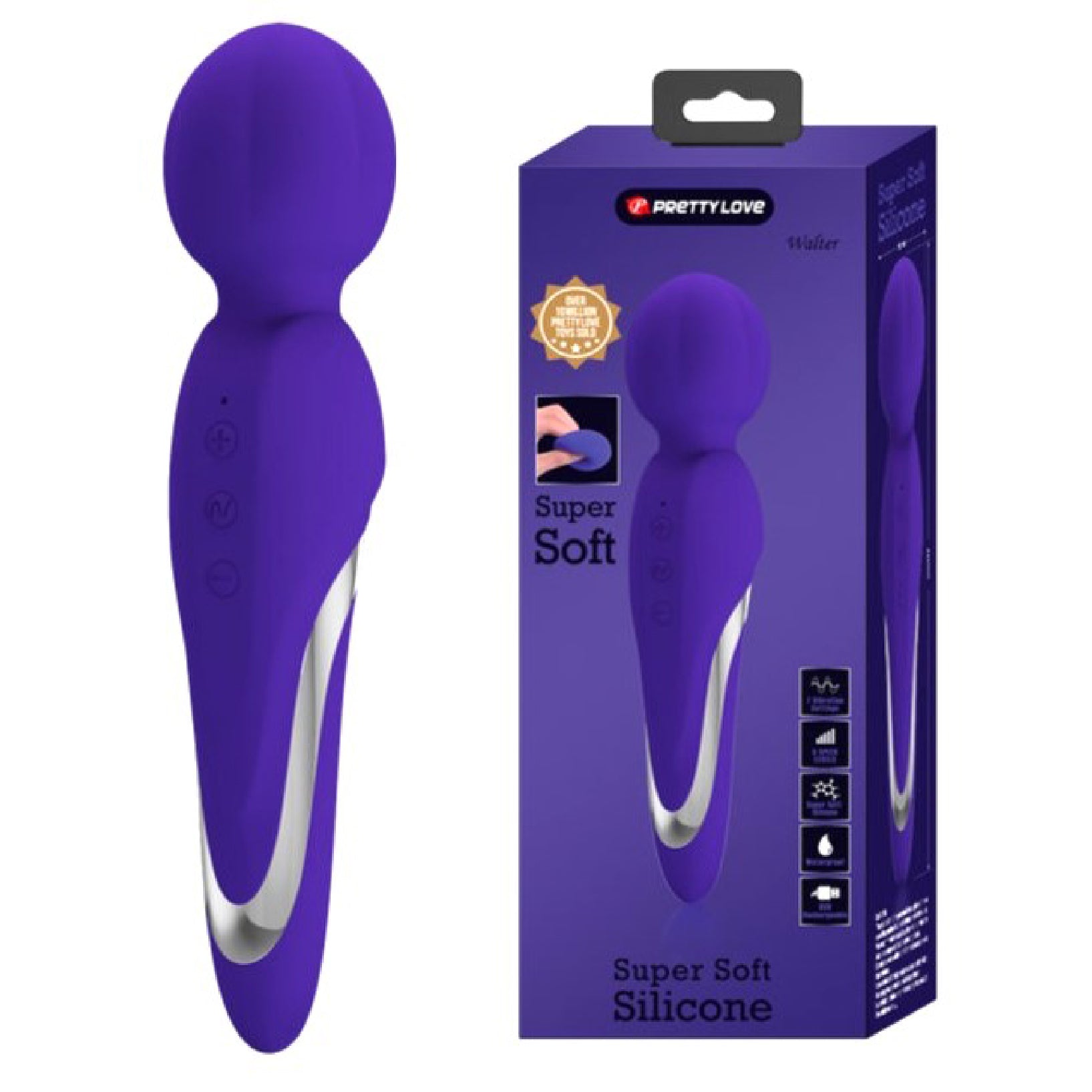Walter Super Soft Silicone Wand - Violet - GreatEagleInc