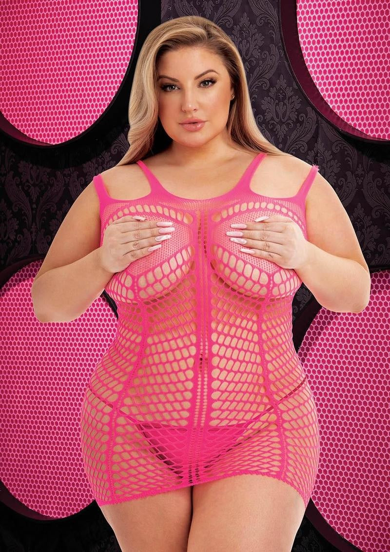 Lapdance Shredded Mini Dress Hot Pink Q/s