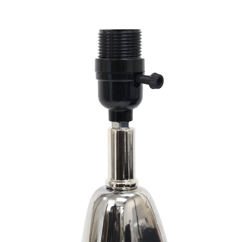 Lamp socket and metal stem with black socket cover component