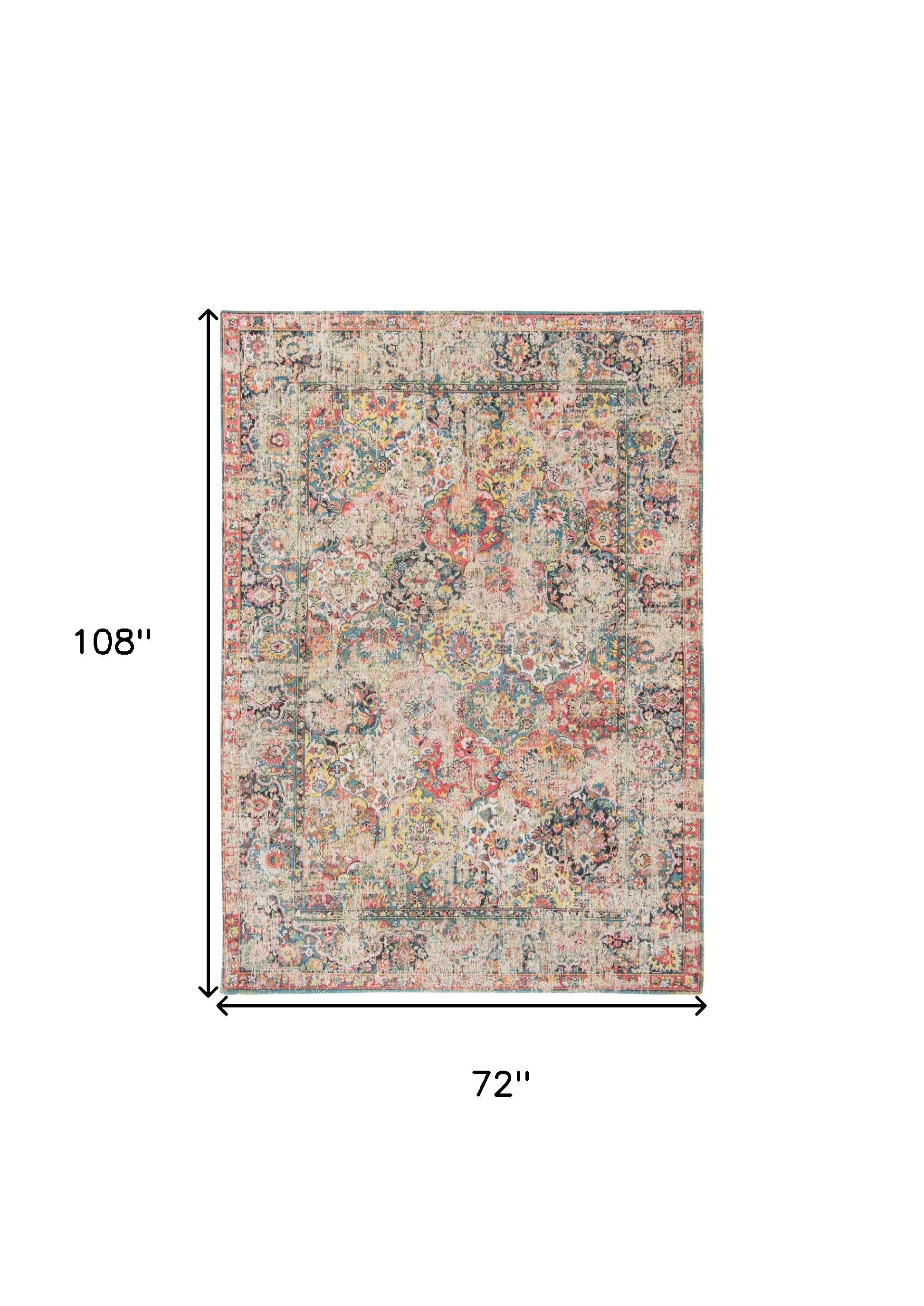7' X 9' Red Oriental Non Skid Area Rug - Home & Garden