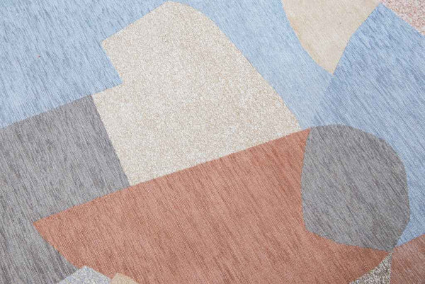 9' X 13' Blue and Gray Abstract Non Skid Area Rug