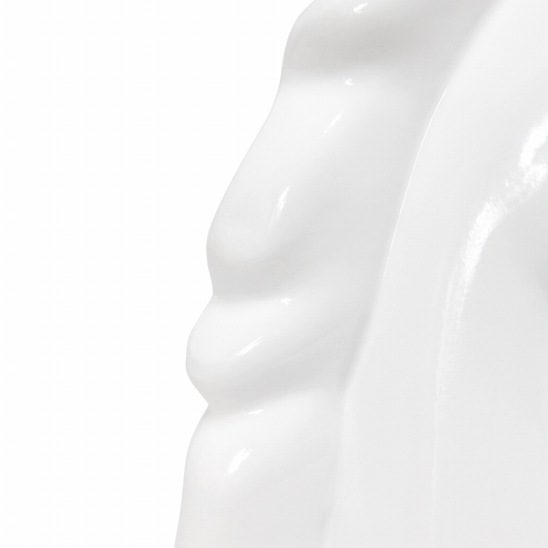 Unicorn table lamp close-up of white glossy unicorn head