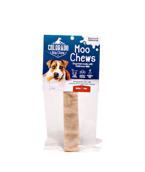 Colorado Moo Chews dog chew treats, medium bag