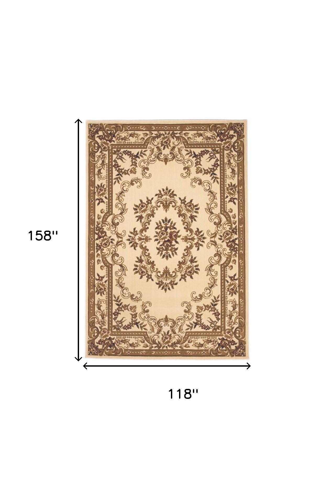 9' X 13' Polypropylene Ivory Area Rug