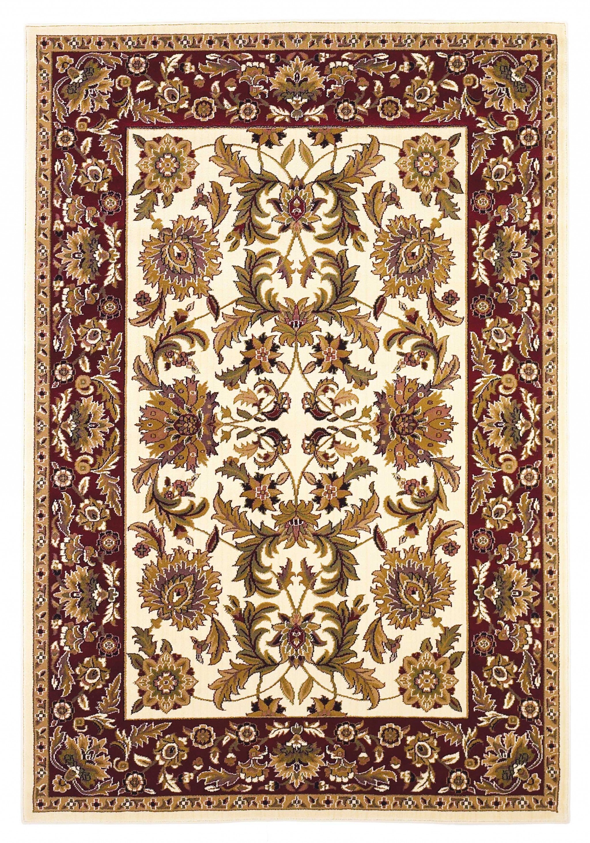 9' X 13' Polypropylene Ivory Or Red Area Rug