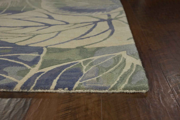 9' X 12' Blue Wool Handmade Area Rug