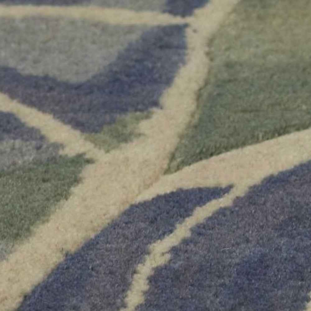 9' X 12' Blue Wool Handmade Area Rug