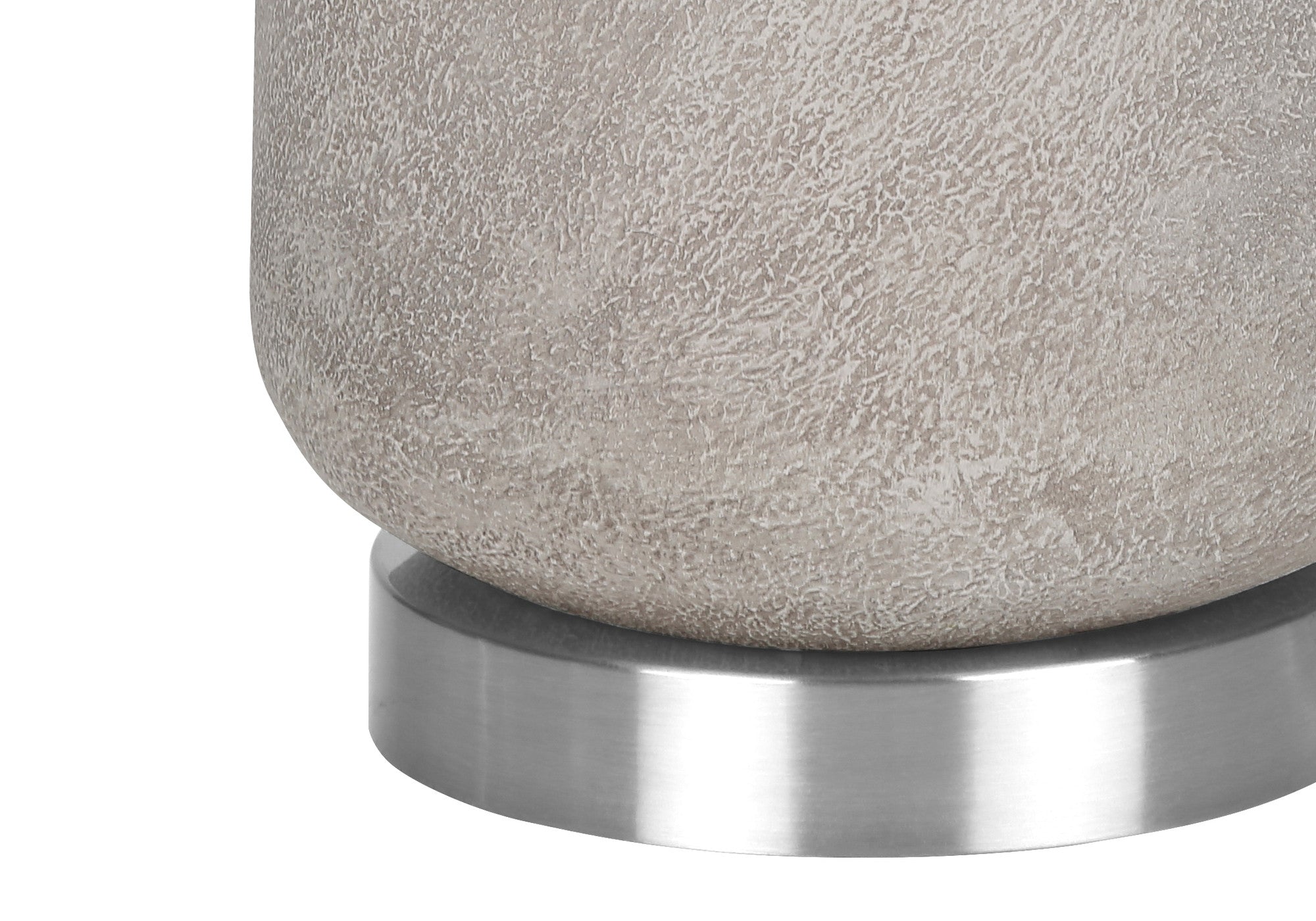 29" Gray and Silver Cylinder Table Lamp With Ivory Drum Shade - Lighting