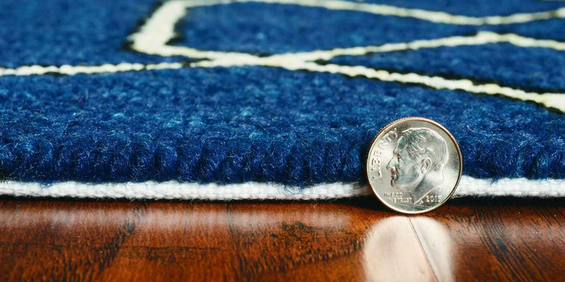 8' X 11' Navy Blue Moroccan Indoor Outdoor Area Rug